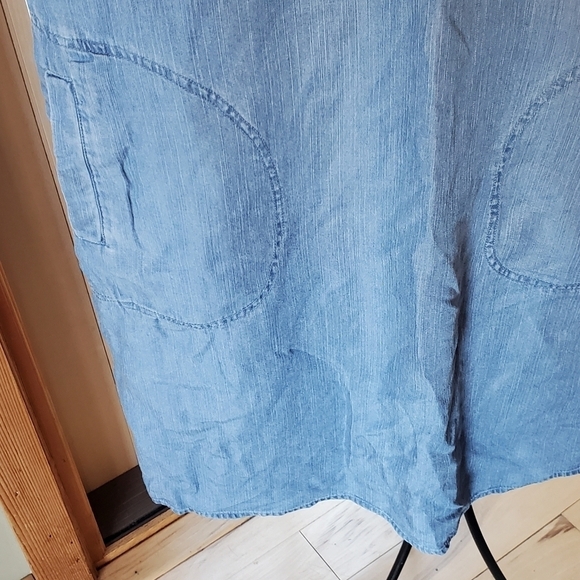 NorthStyle Blue Jean Short Sleeve Midi Sz M Dress with Pockets - Picture 6 of 8